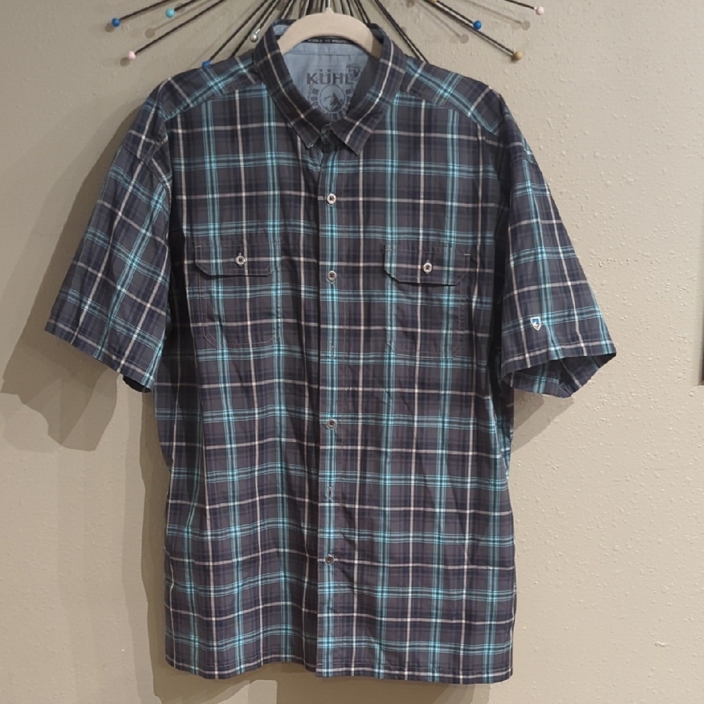 Kuhl Men's Response Shirt XXL Eluxor Button Down Plaid Gorpcore - Picture 2 of 11